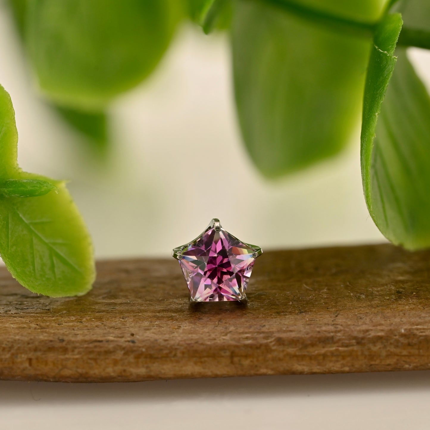 5mm Titanium Pentagon Gem End - Threadless