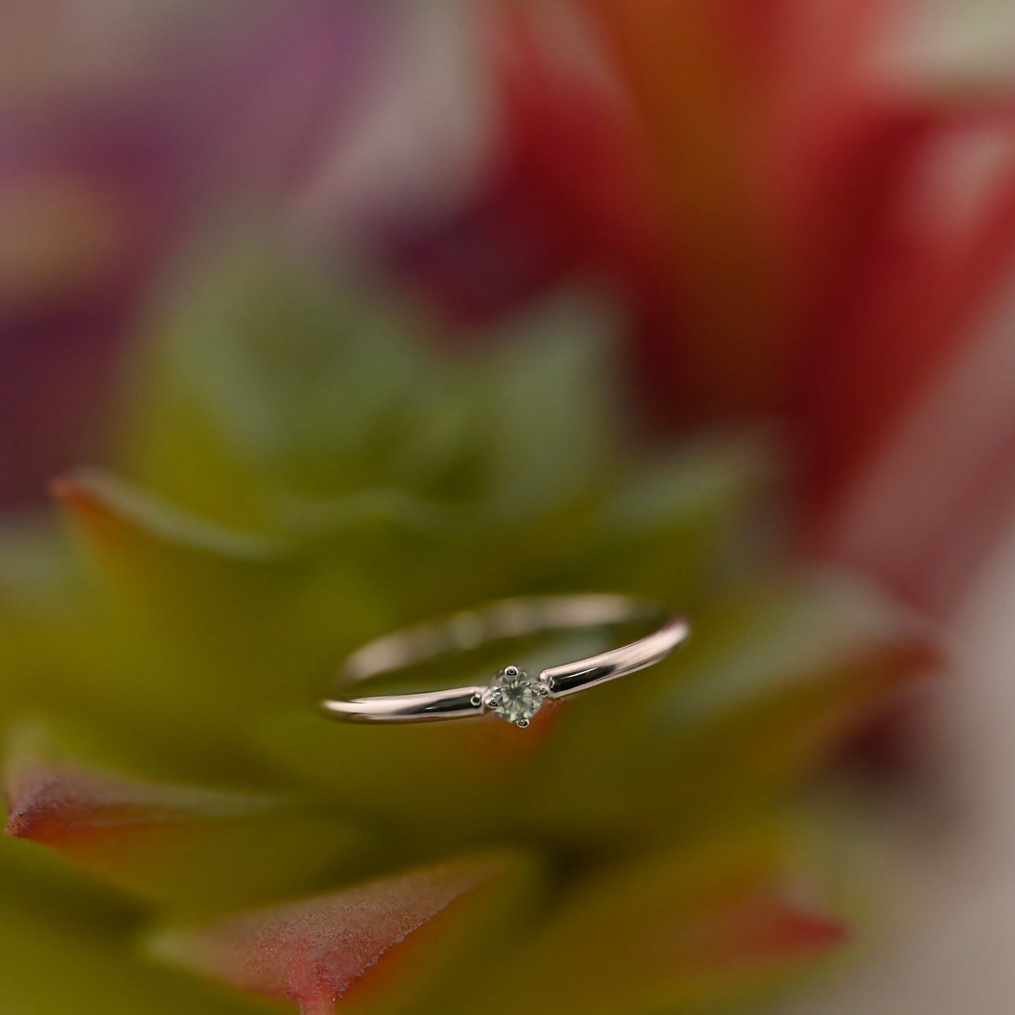 Fixed Ring with 2mm Round Prong - Navel Orientation