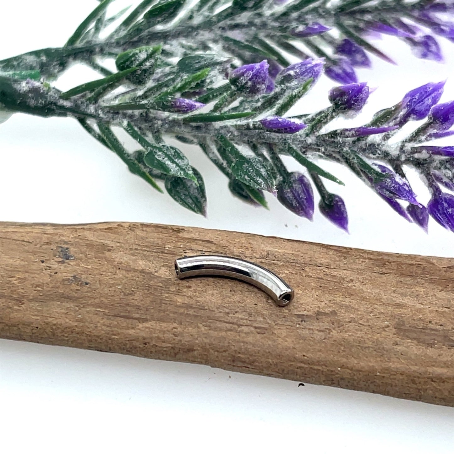 12g Titanium Threaded Curved Barbell Shaft - Agave in Bloom
