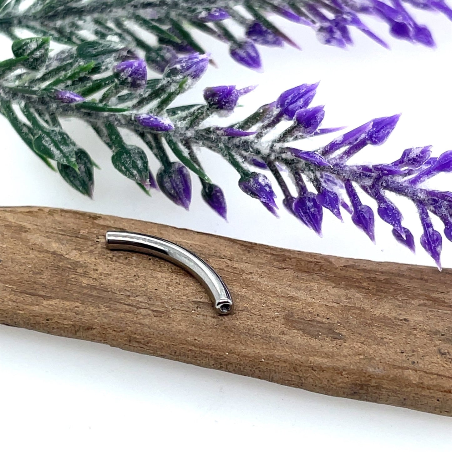 12g Titanium Threaded Curved Barbell Shaft - Agave in Bloom