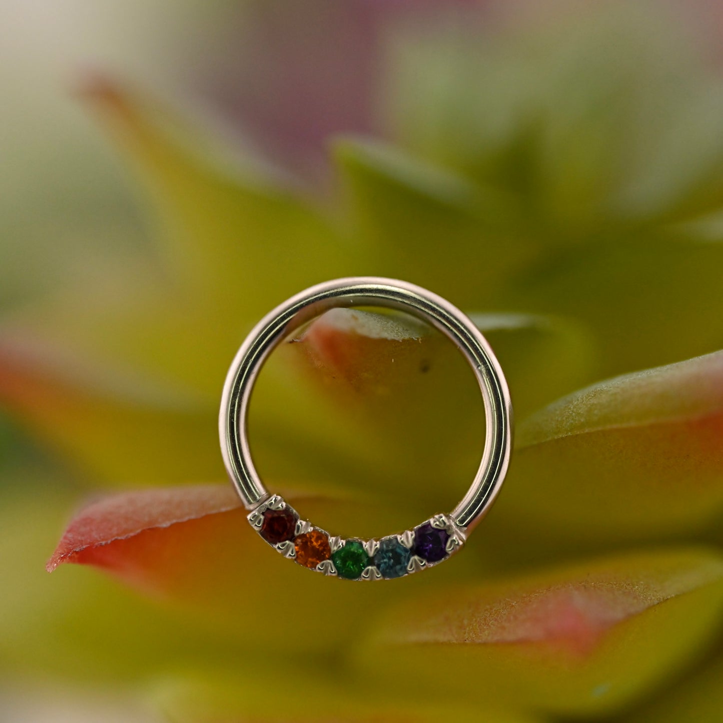 5 Gem Blaze with 1.5mm Gemstones - Nipple Orientation