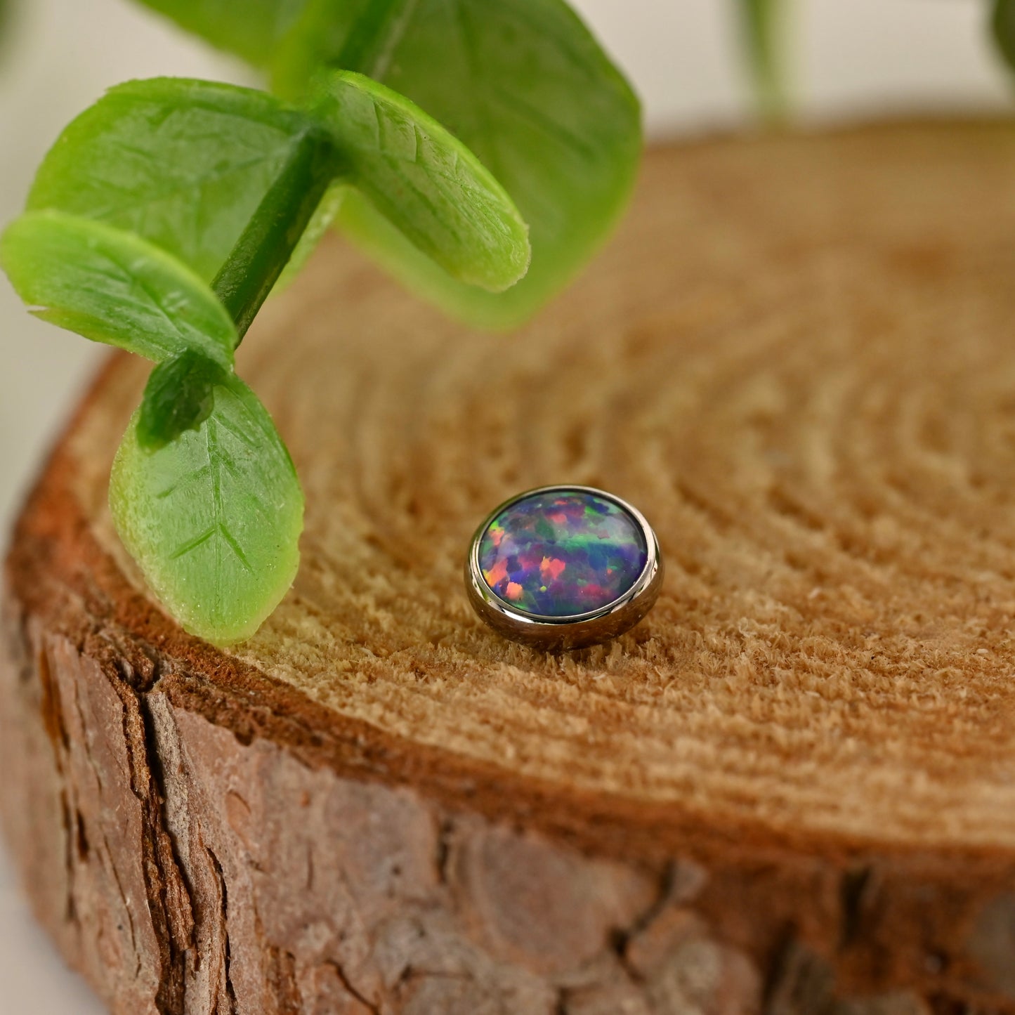 IS Titanium 14g Threaded Bezel Set Gem - 6mm