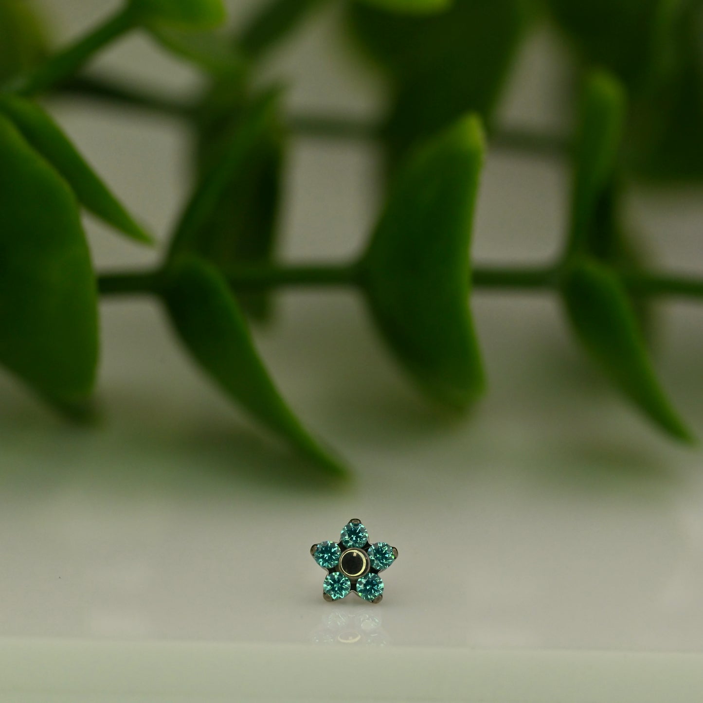 Titanium Flower with Gems