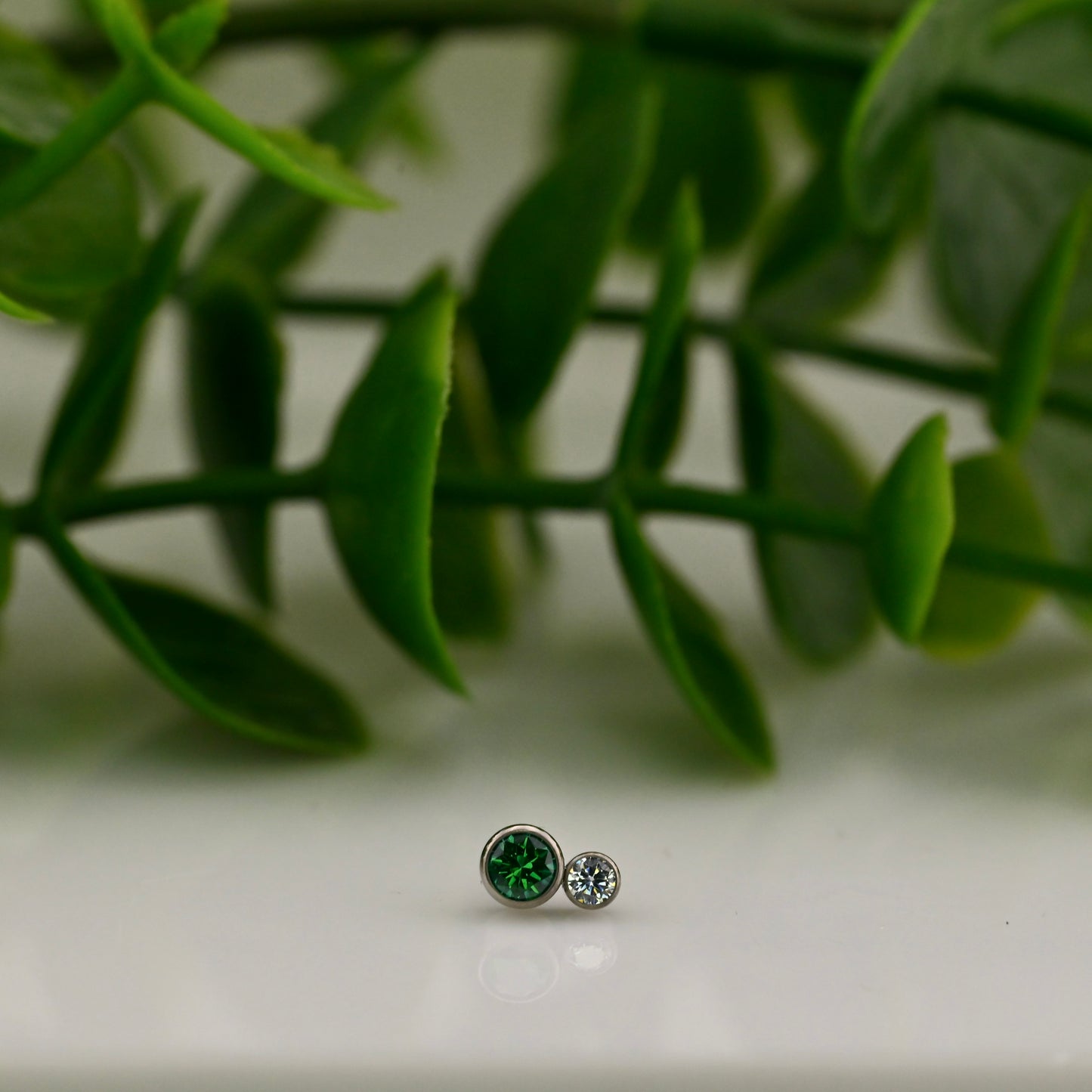 Titanium Bezel 2 Gem Cluster