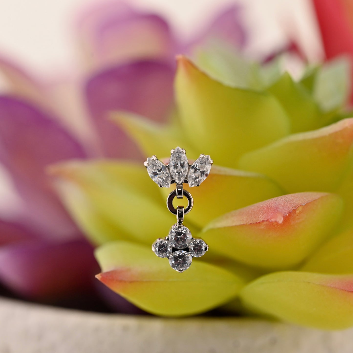 Titanium Marquise Fan with Northstar Dangle