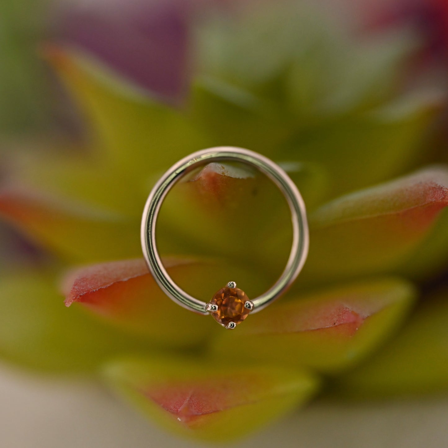 Fixed Ring with 3mm Round Prong - Nipple Orientation