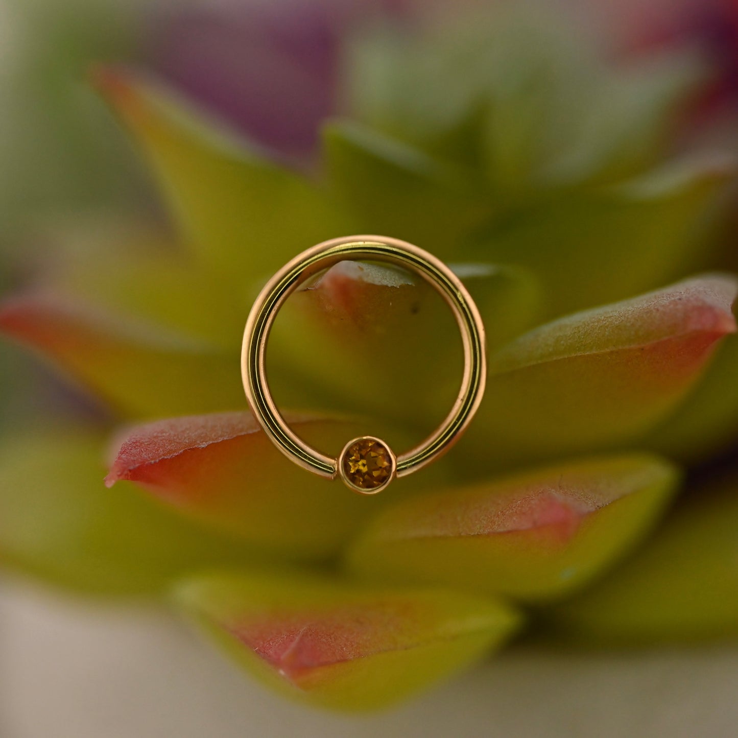 Fixed Ring with 2.5mm Round Open Back Bezel - Nipple Orientation