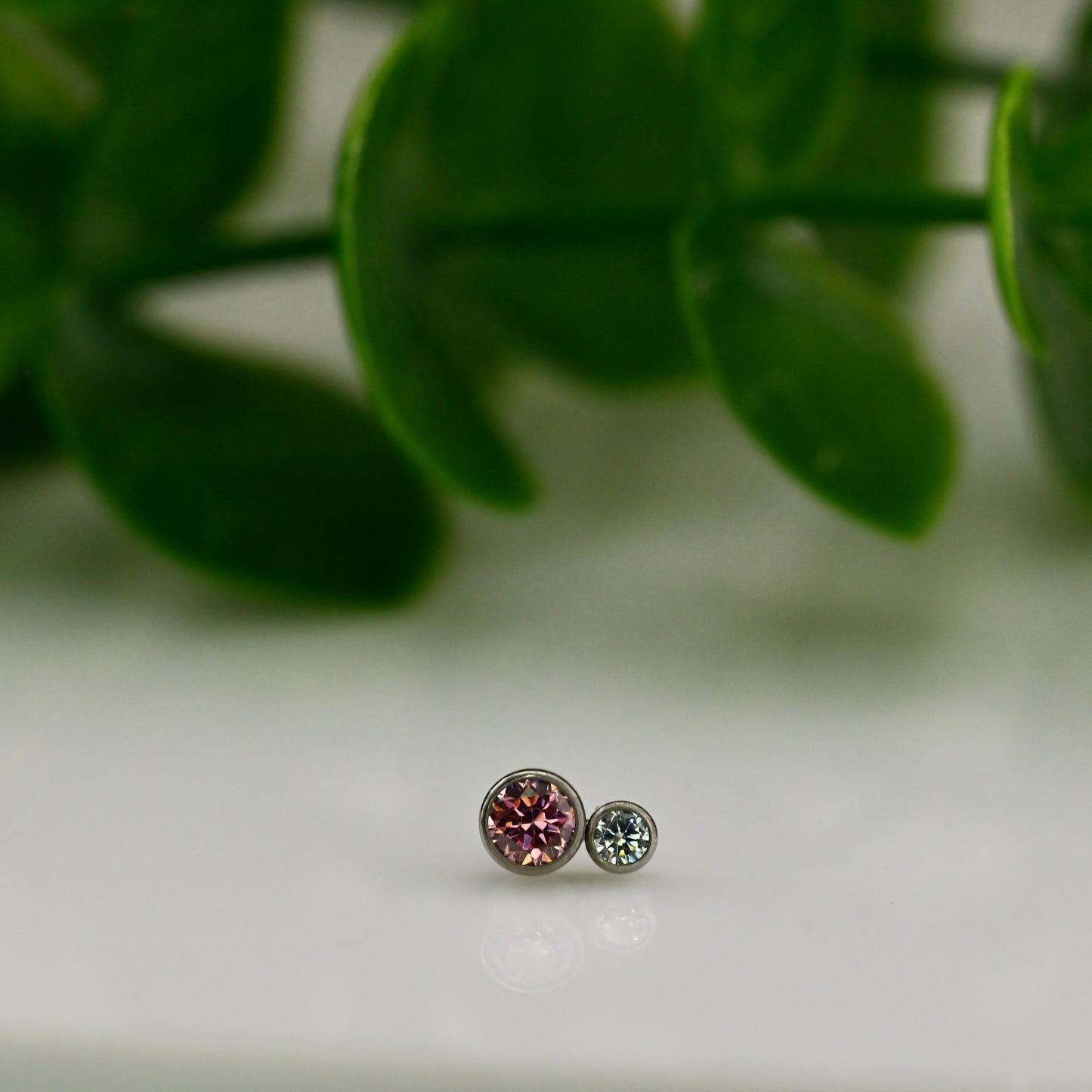 Titanium Bezel 2 Gem Cluster