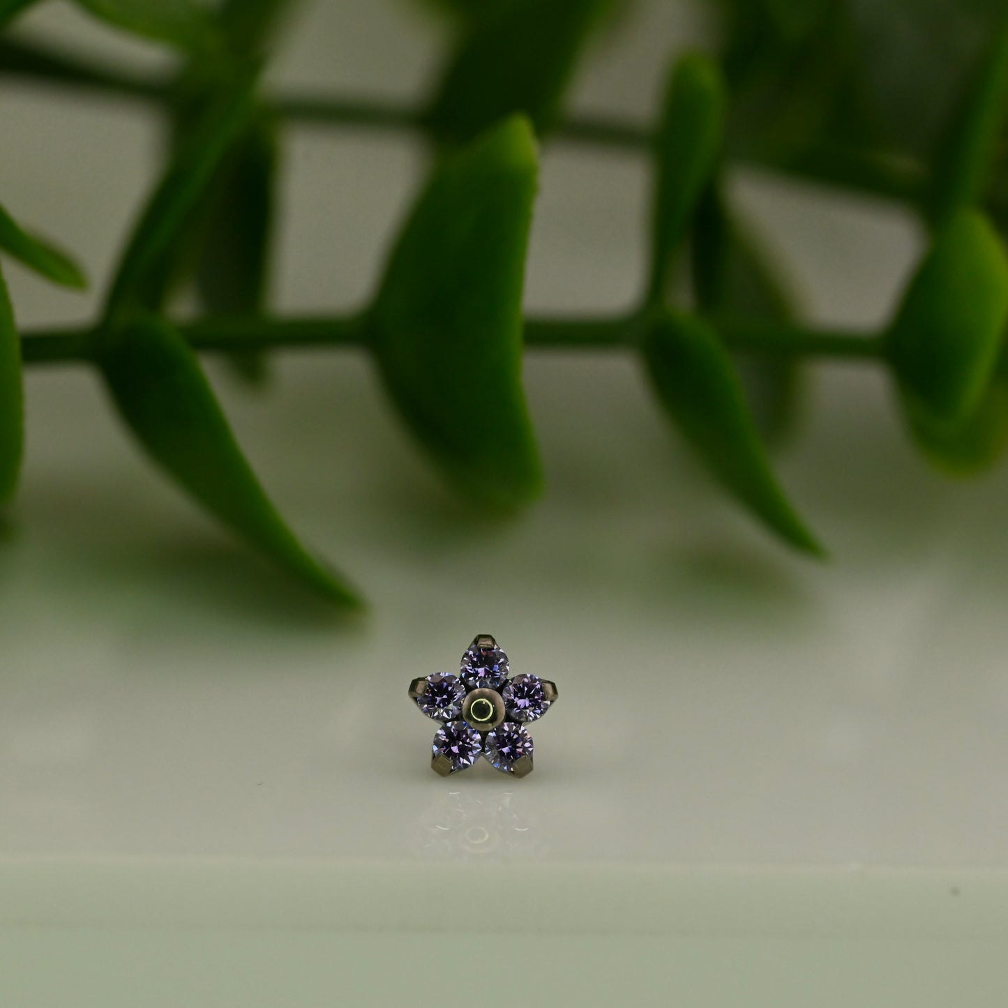Titanium Flower with Gems