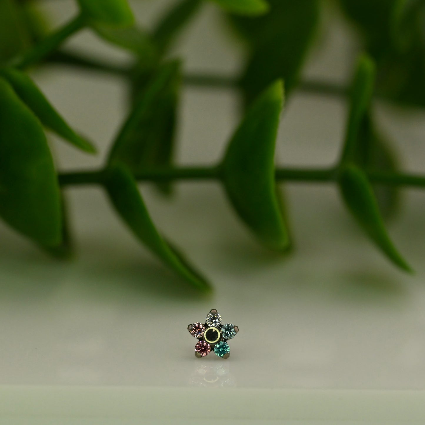 Titanium Flower with Gems