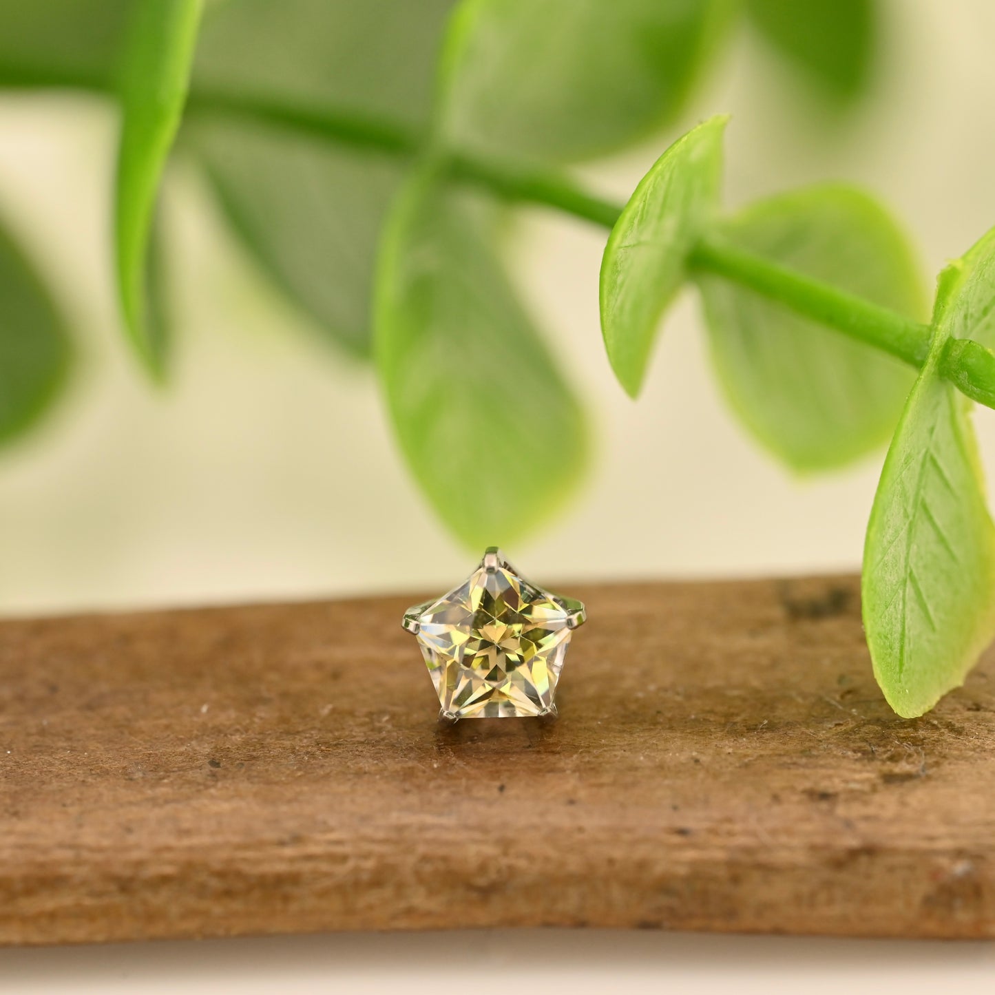 5mm Titanium Pentagon Gem End - Threadless