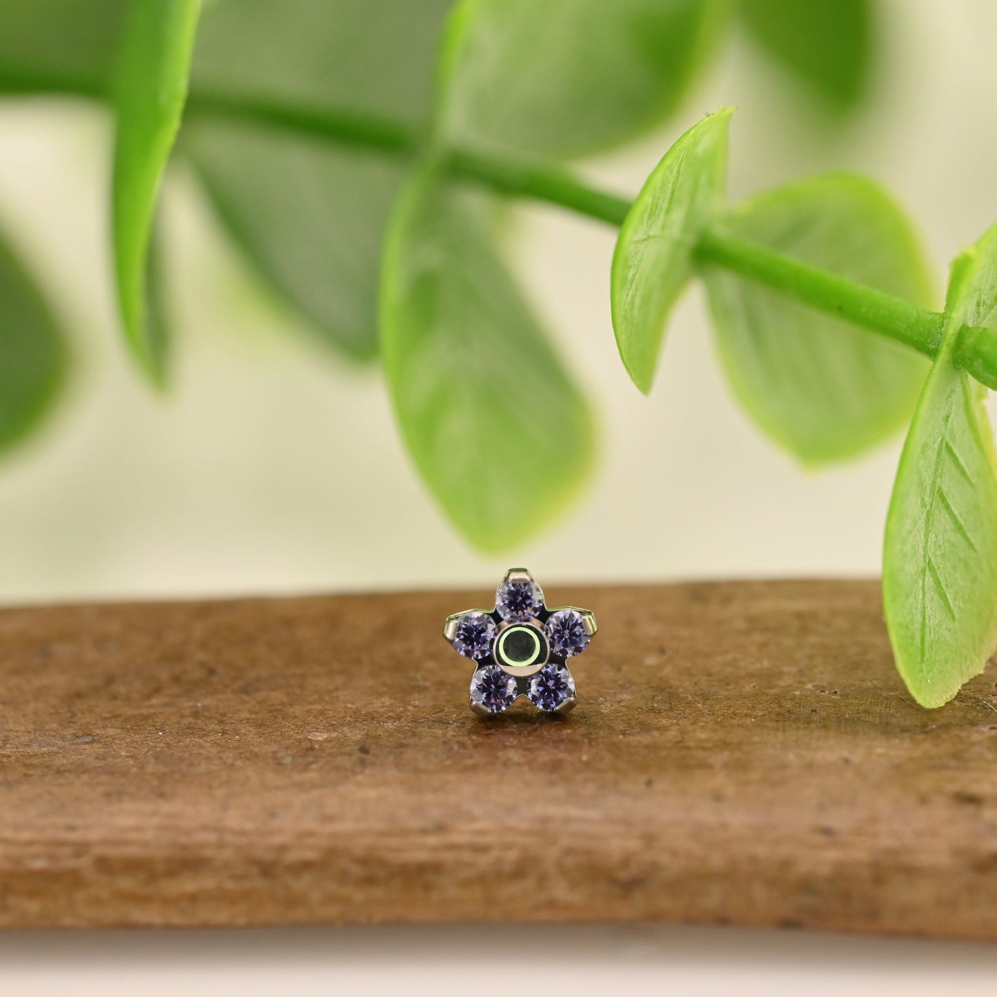 Titanium Flower with Gems