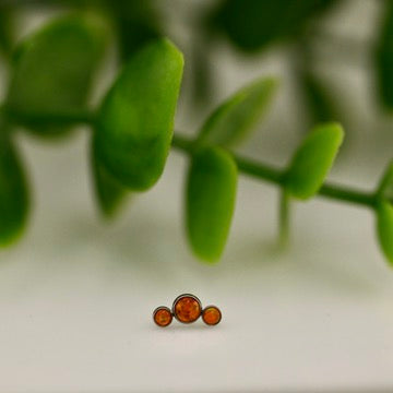 Titanium 3 Gem Curve - Threadless