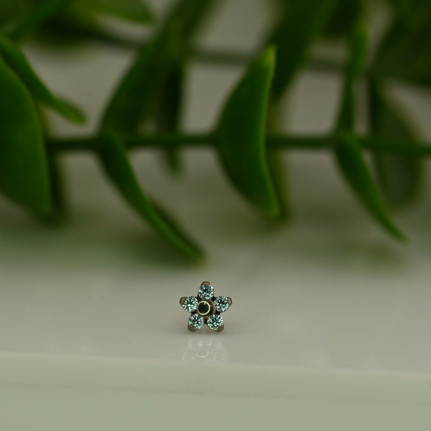 Titanium Flower with Gems