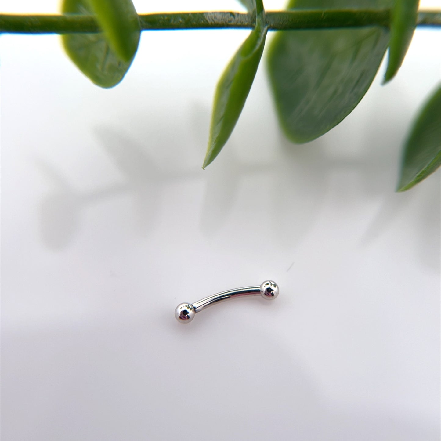 14K 18g Curved Barbell with 2mm Beads