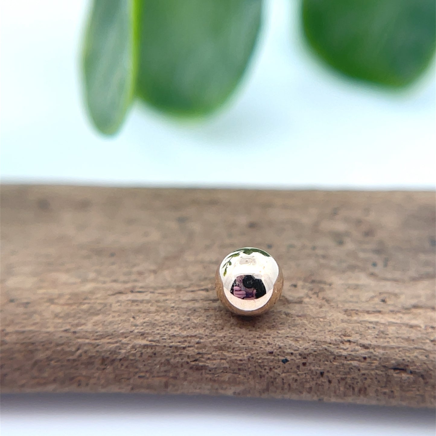 14K Gold 14g Threaded Bead
