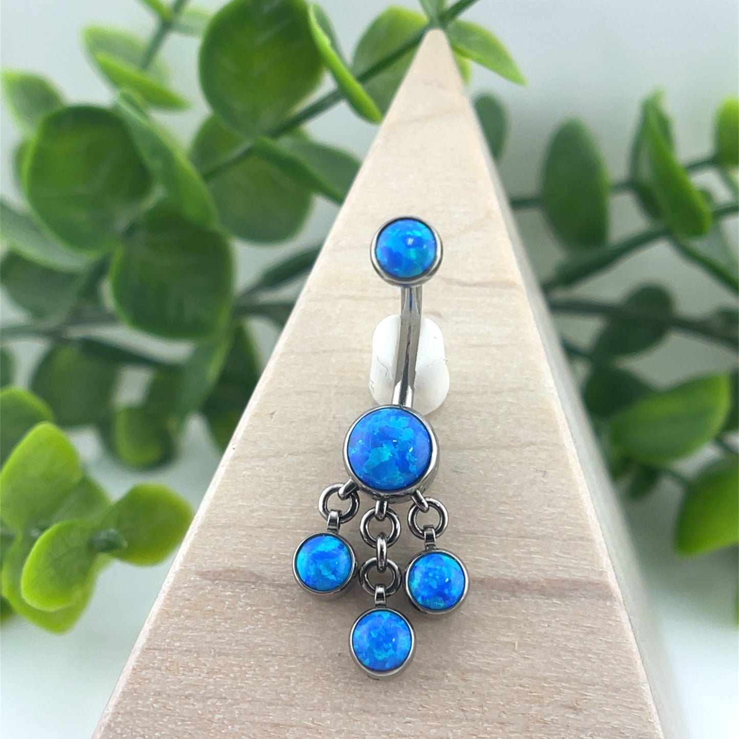 Titanium Triple Dangle Navel Curve