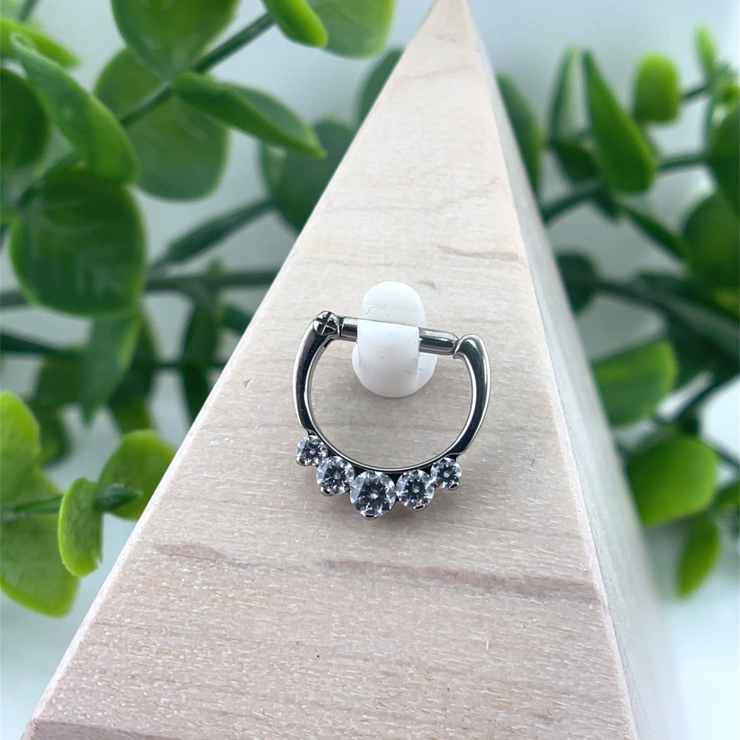 Titanium 5 Gem Odyssey Hinge Ring