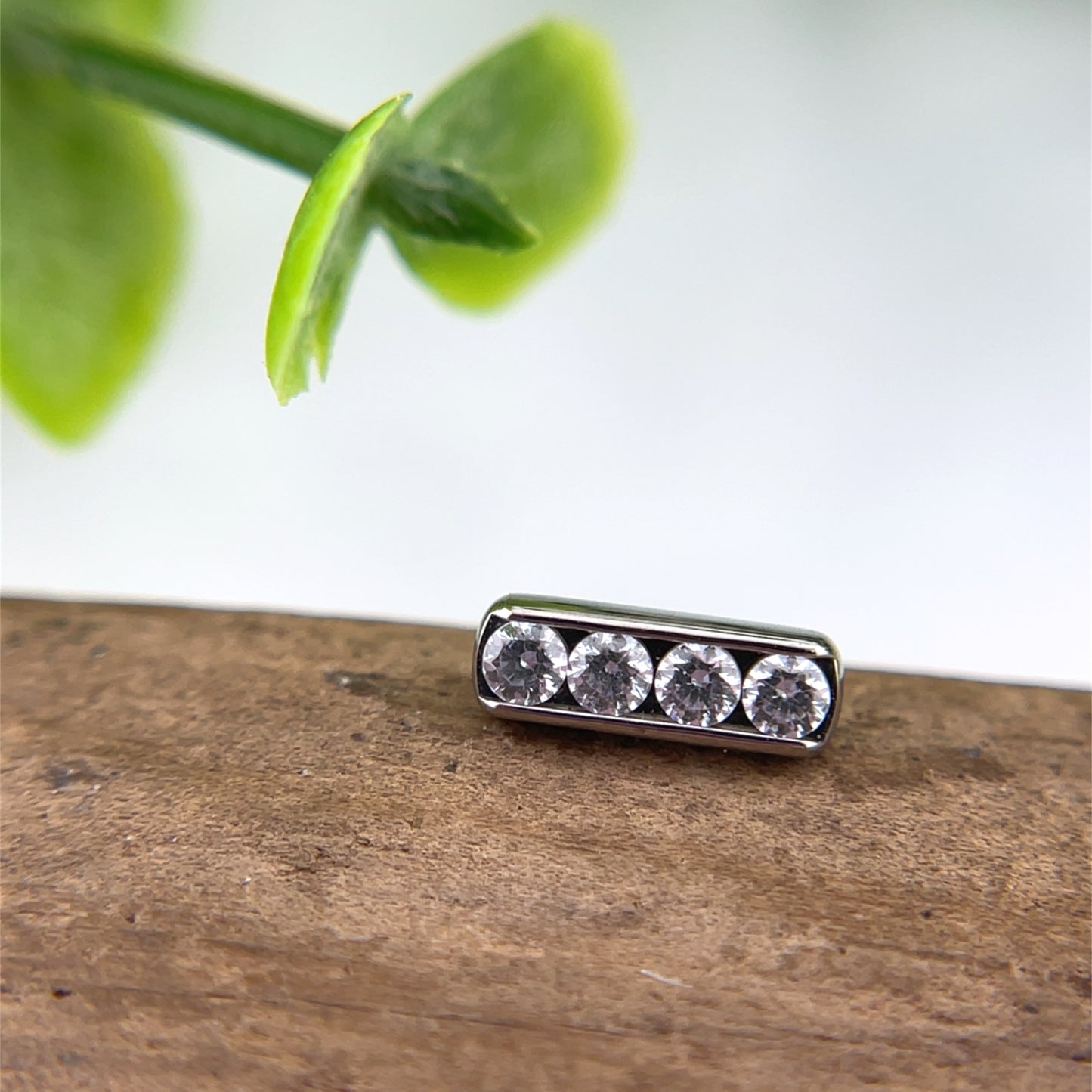 Titanium Channel Set Gem Bar