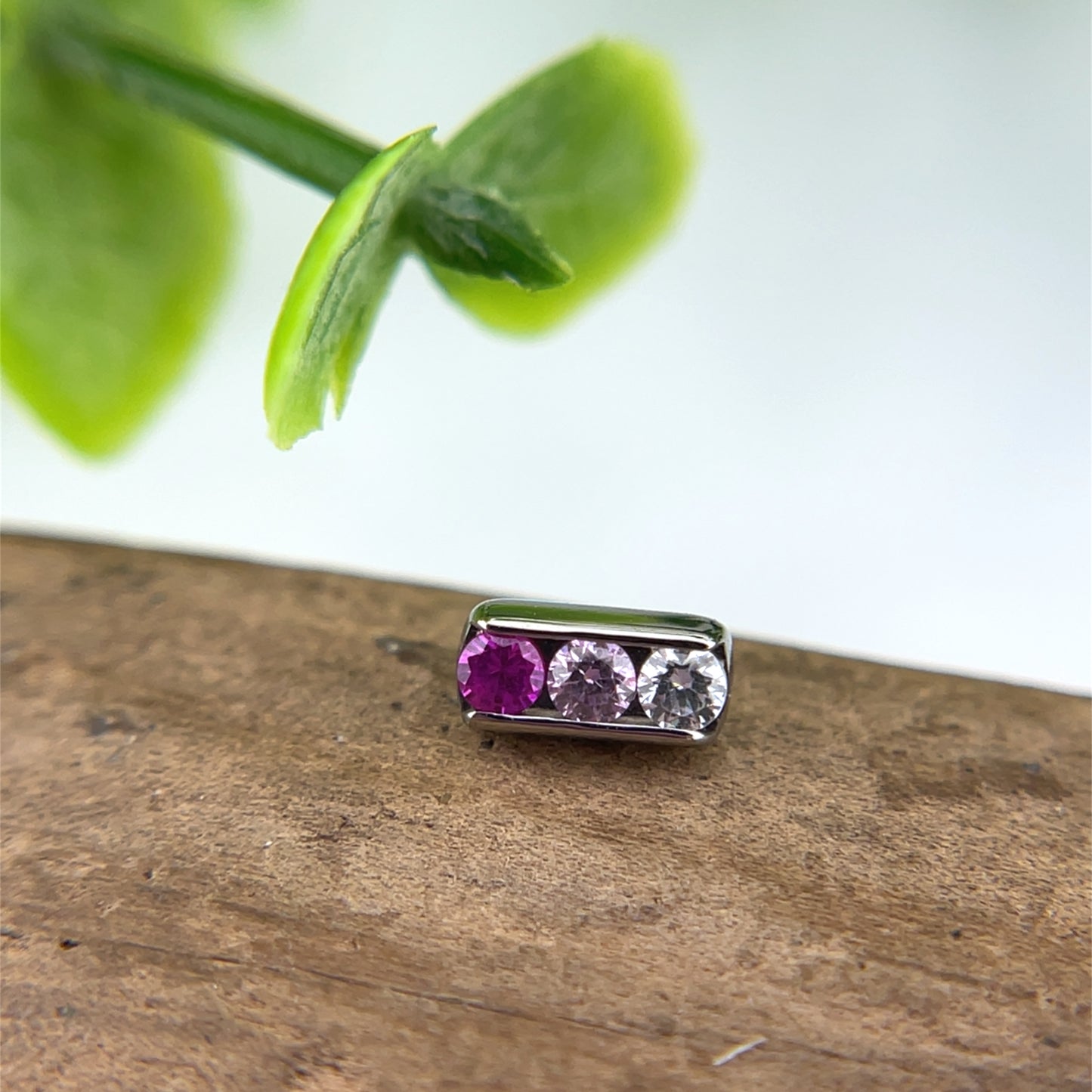 Titanium Channel Set Gem Bar