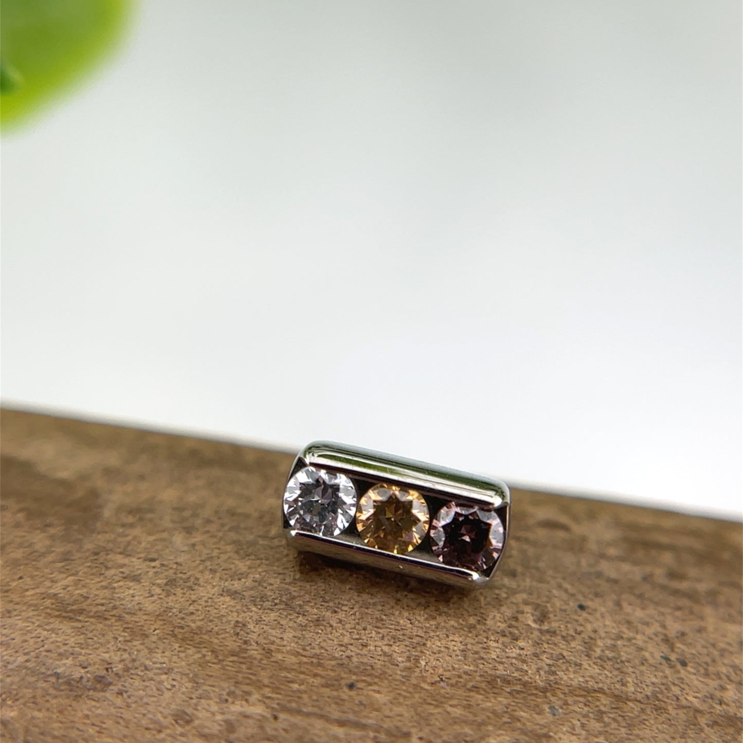 Titanium Channel Set Gem Bar
