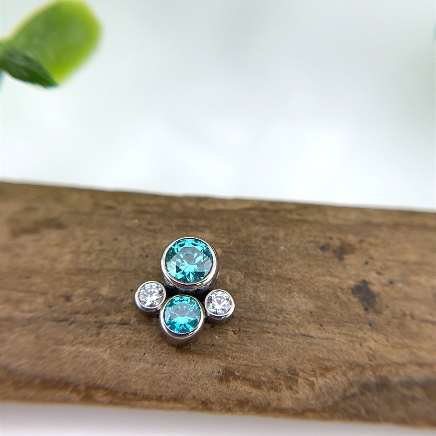 Titanium 4 Gem Captive Cluster