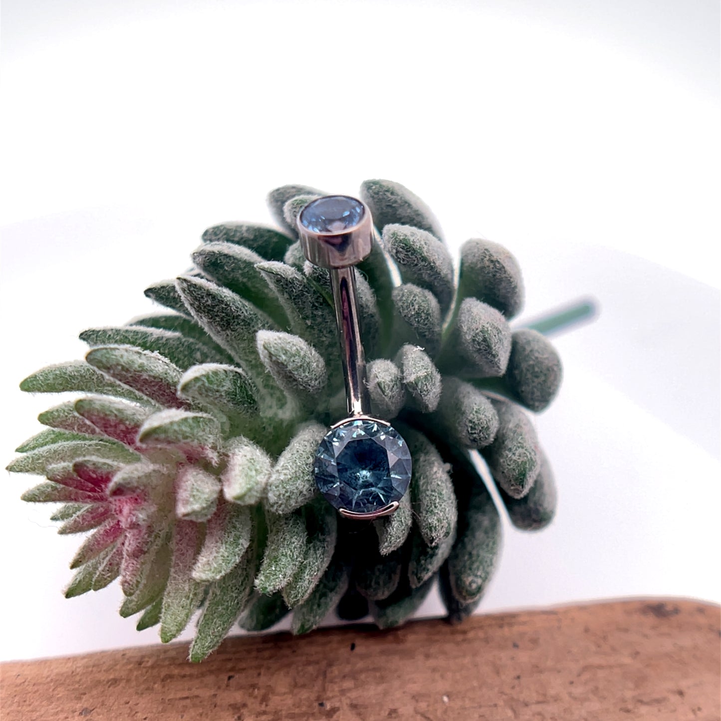 Titanium Round Gem Navel Curve