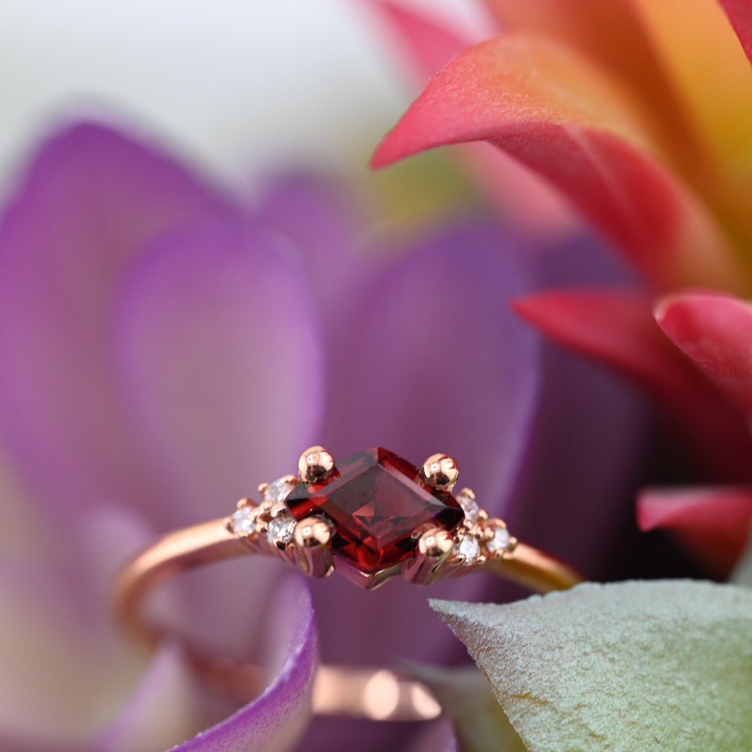 Diamond Shape Gemstone Ring - Agave in Bloom