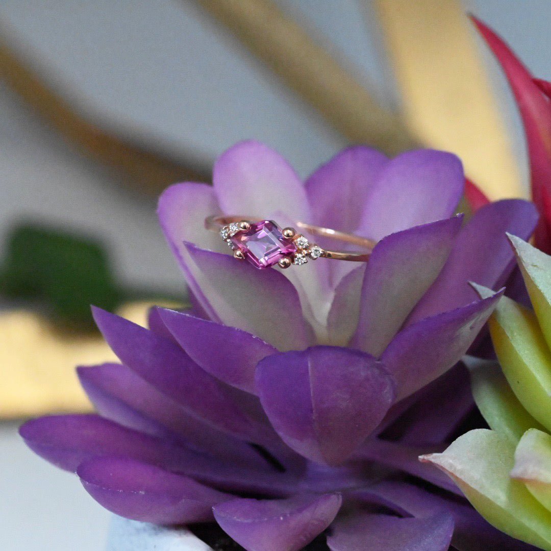Diamond Shape Gemstone Ring - Agave in Bloom