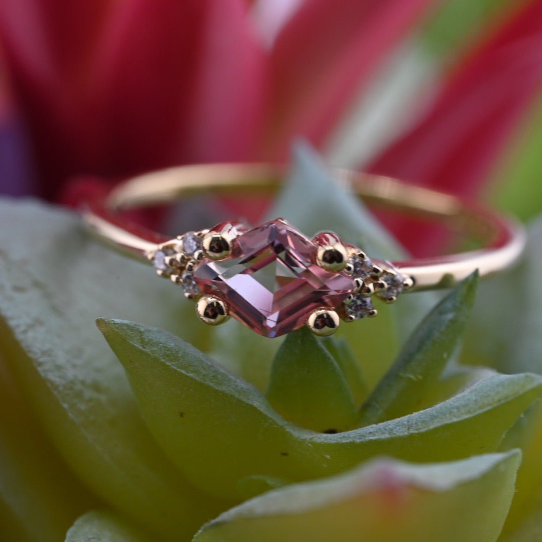 Diamond Shape Gemstone Ring - Agave in Bloom