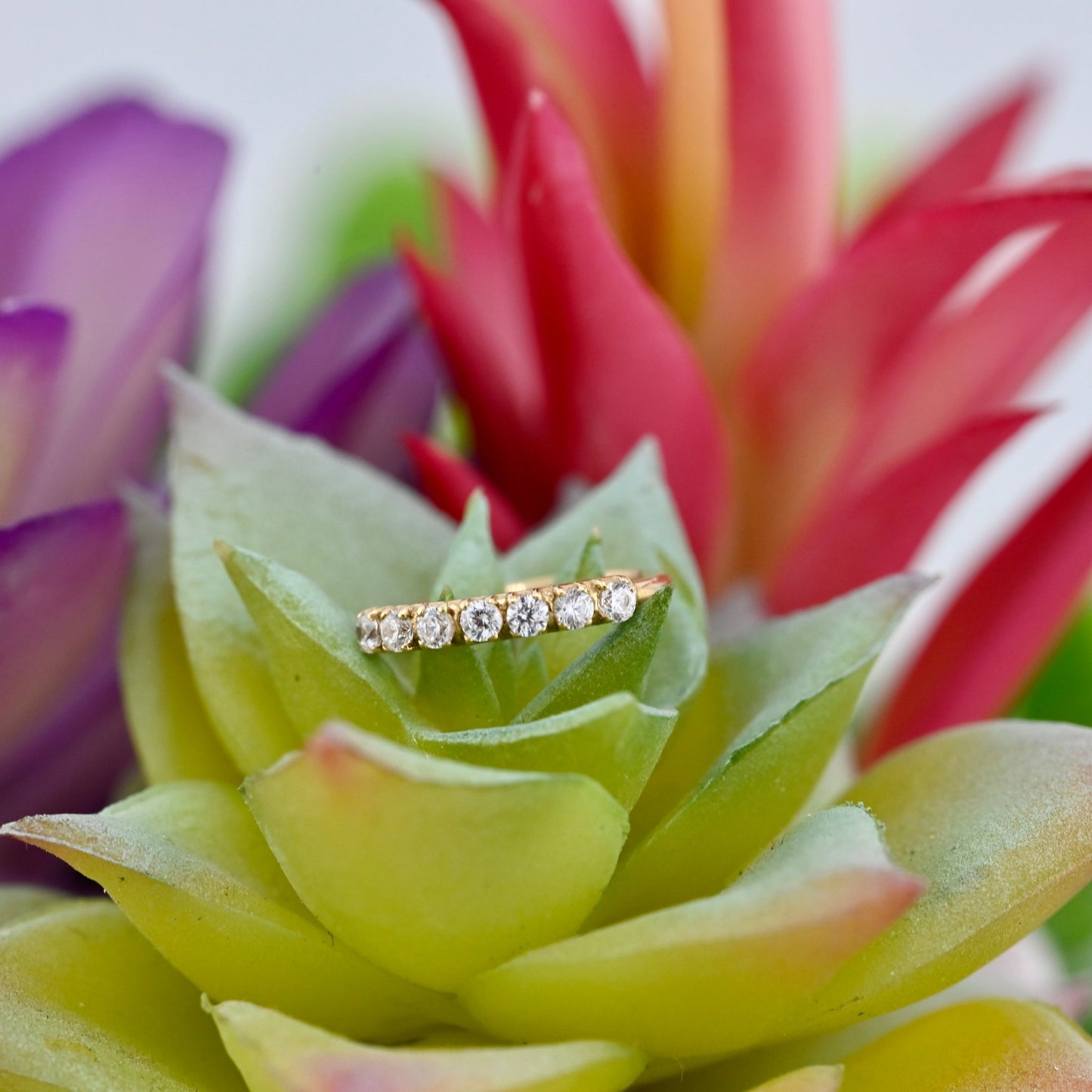 Gemmed Seam Ring - Agave in Bloom