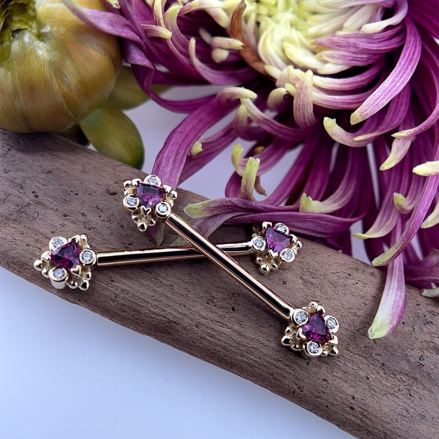 Helana Nipple Barbell Pair - Agave in Bloom