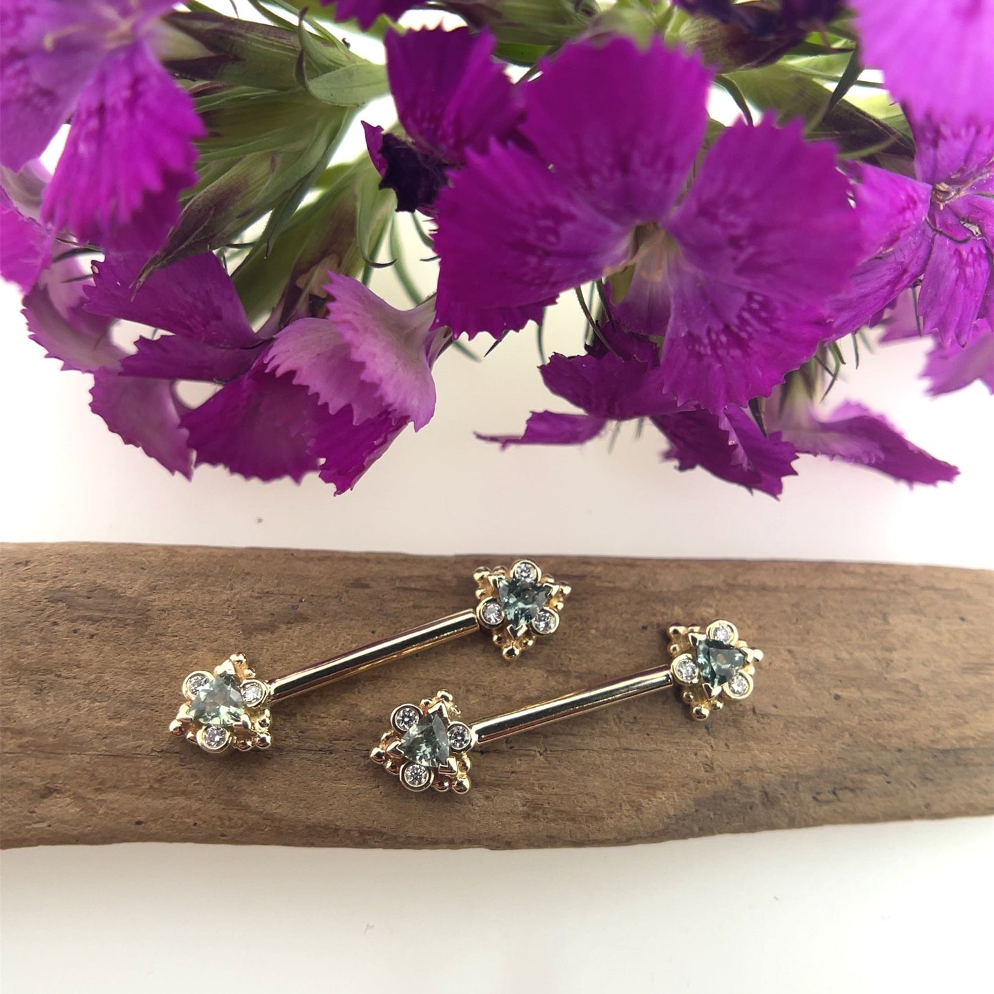 Helana Nipple Barbell Pair - Agave in Bloom