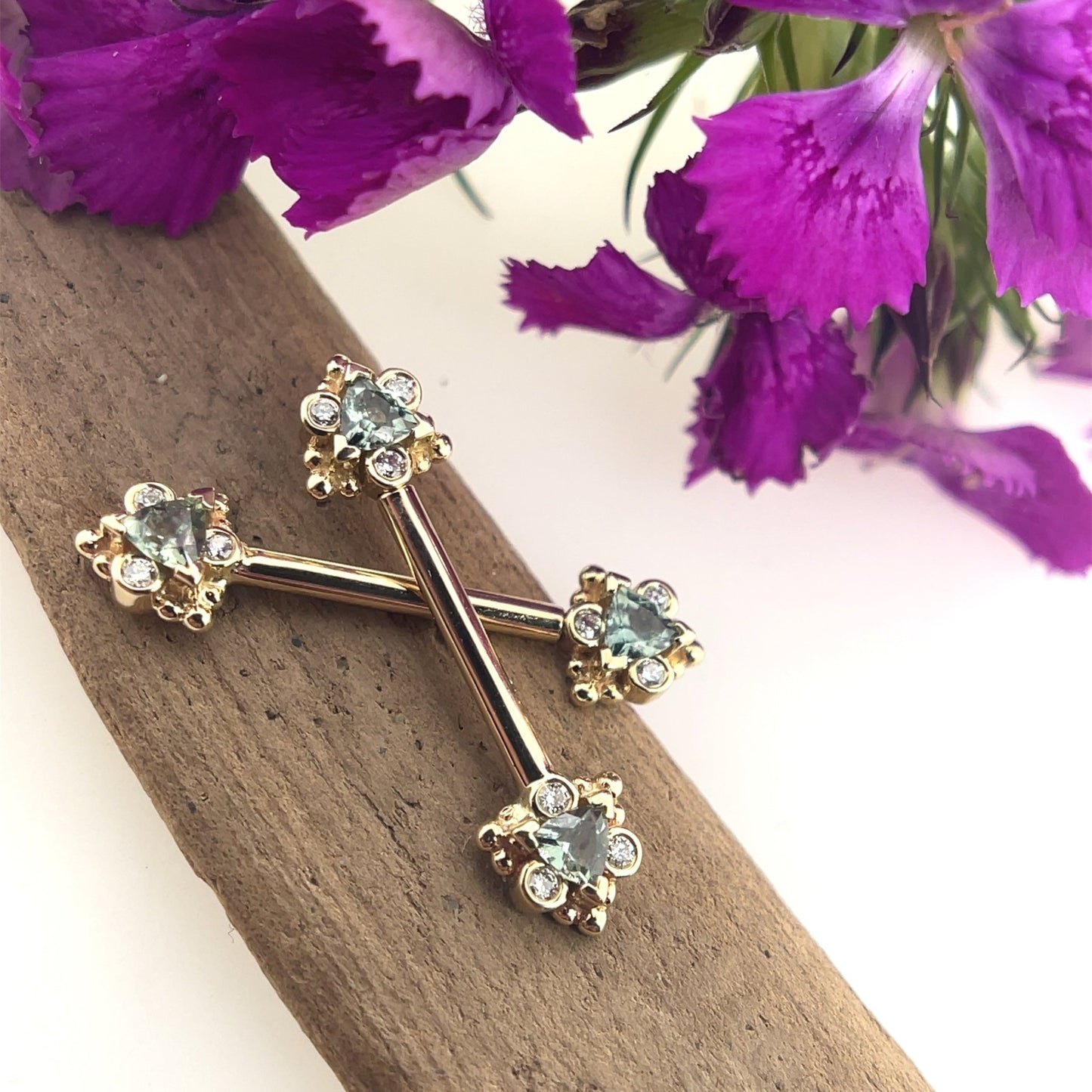 Helana Nipple Barbell Pair - Agave in Bloom