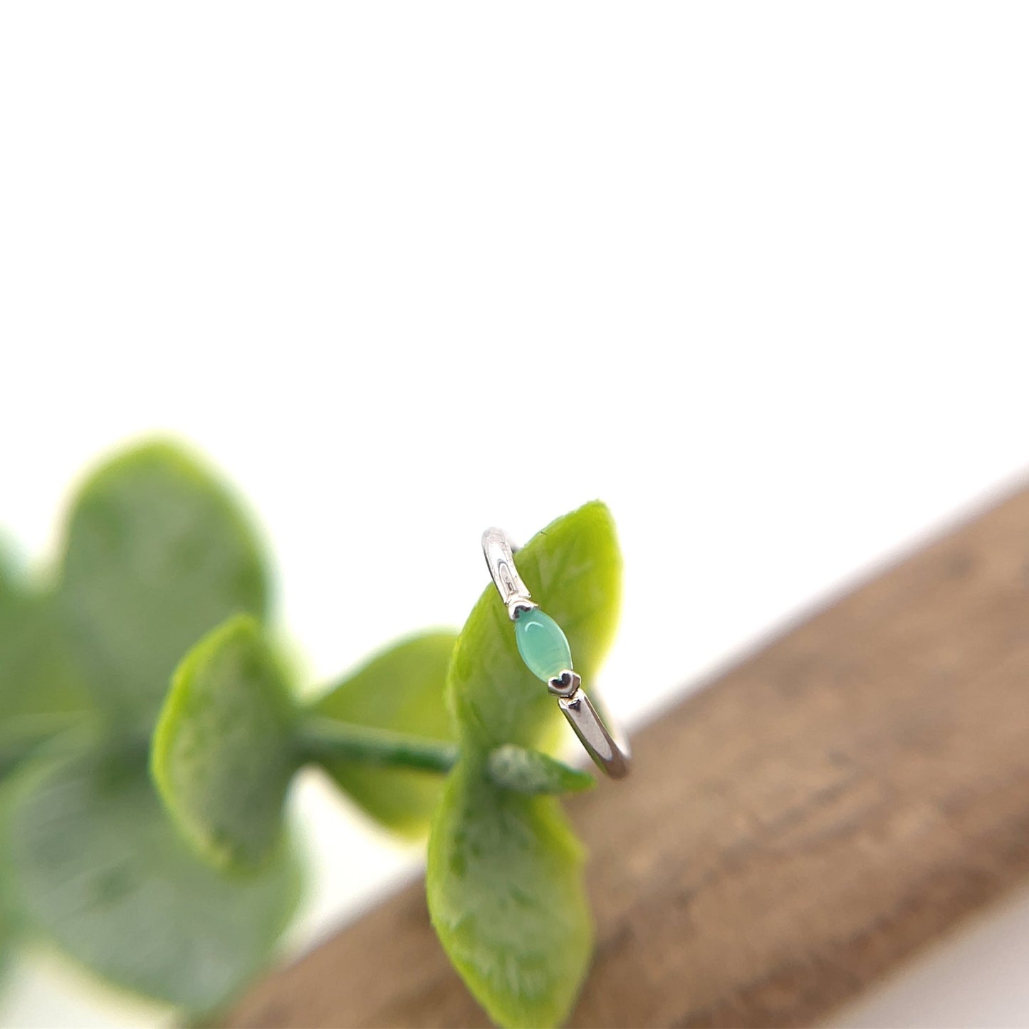 Marquise V Prong Fixed Ring (navel orientation) - Agave in Bloom