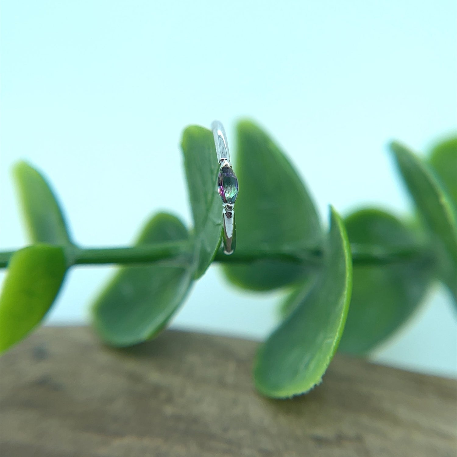 Marquise V Prong Fixed Ring (navel orientation) - Agave in Bloom