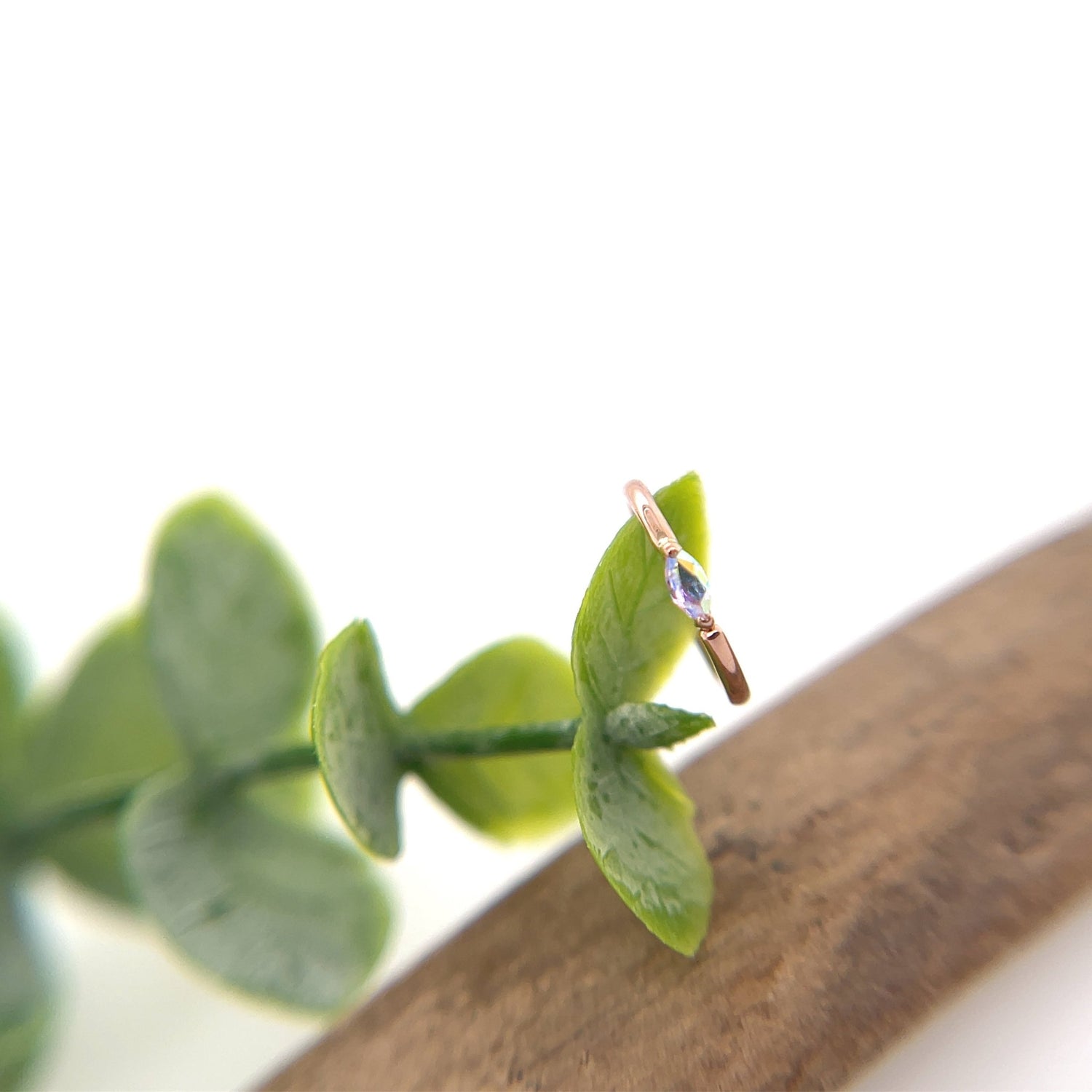 Marquise V Prong Fixed Ring (navel orientation) - Agave in Bloom