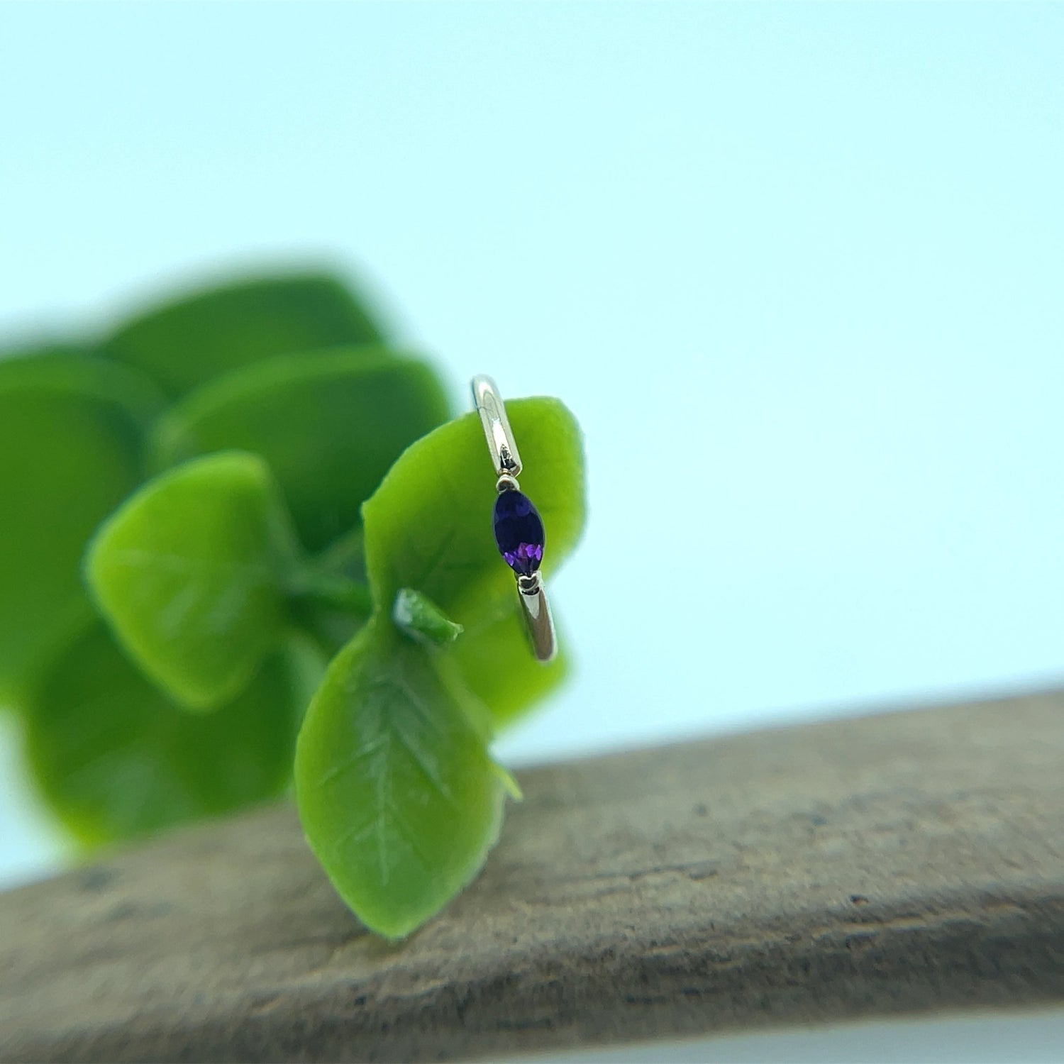 Marquise V Prong Fixed Ring (navel orientation) - Agave in Bloom