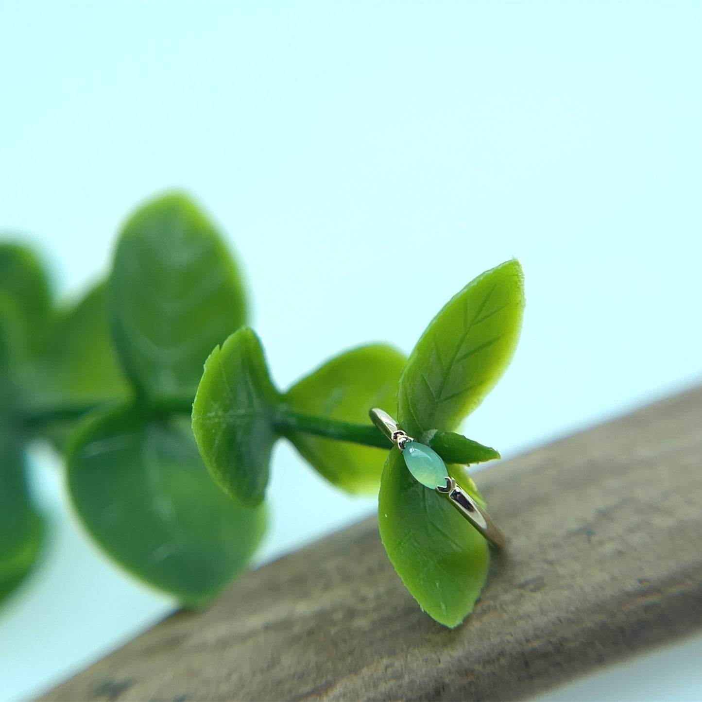 Marquise V Prong Fixed Ring (navel orientation) - Agave in Bloom