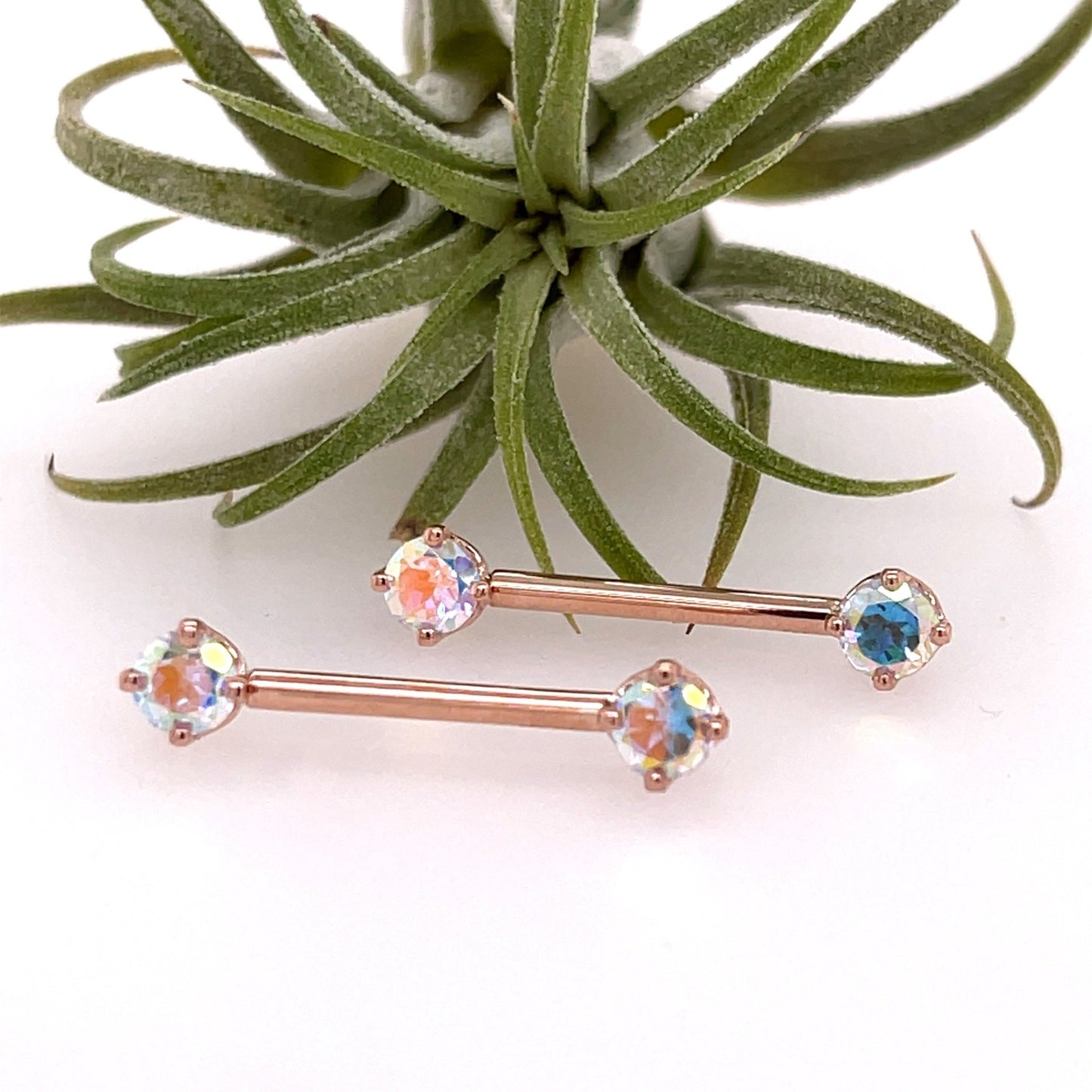 Prong Bell Nipple Barbell Pair - Agave in Bloom