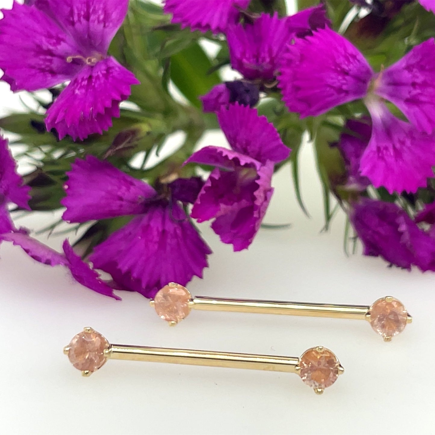 Prong Bell Nipple Barbell Pair - Agave in Bloom