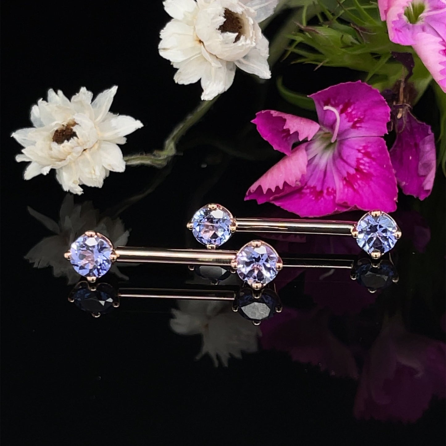 Prong Bell Nipple Barbell Pair - Agave in Bloom