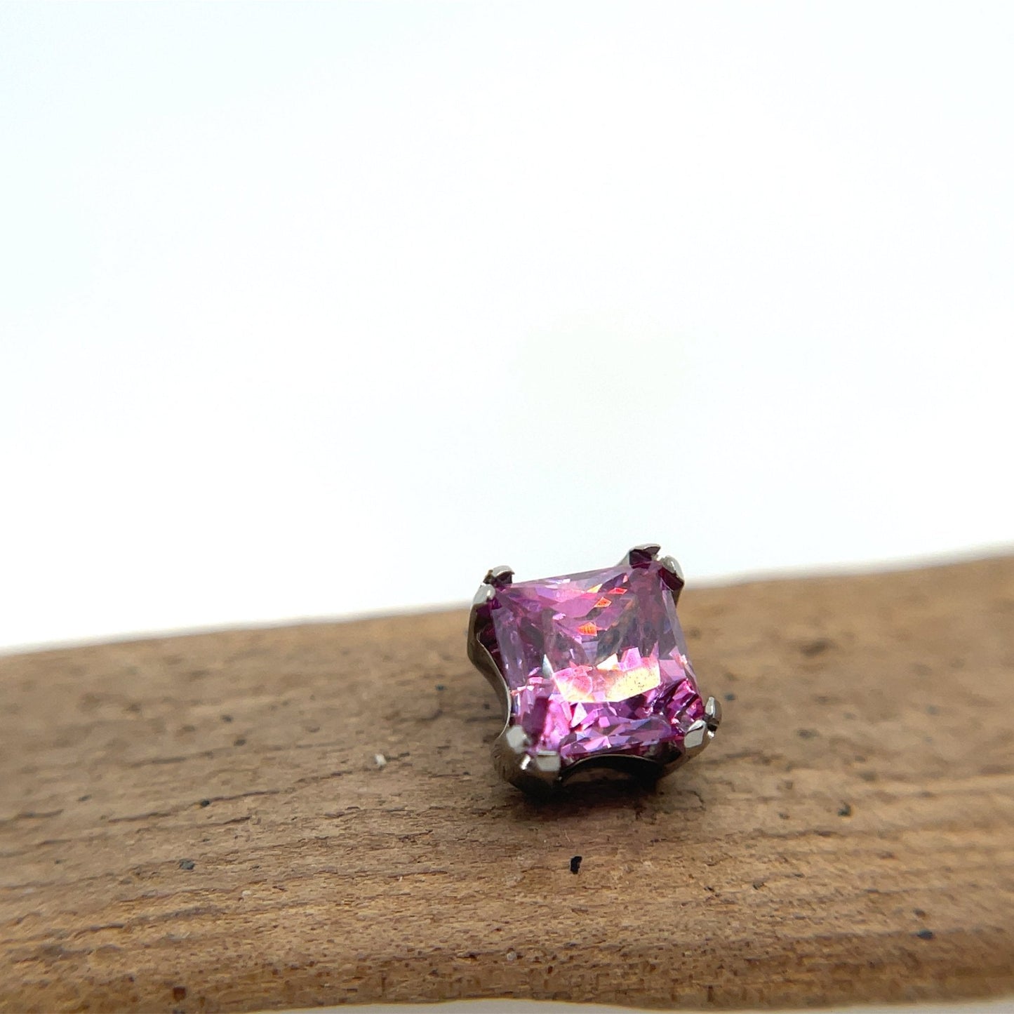 Prong Princess Cut Gem - Threaded - Agave in Bloom