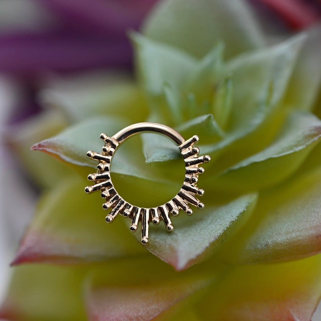 Ray Of Light Hinge Ring - Agave in Bloom
