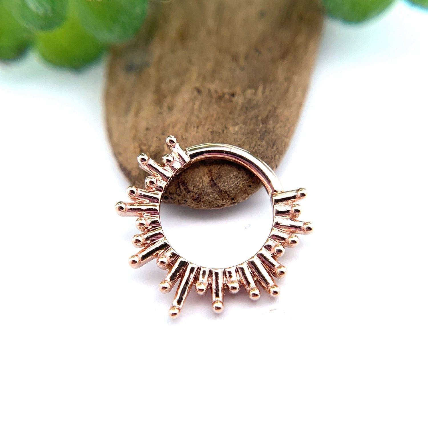 Ray Of Light Hinge Ring - Agave in Bloom