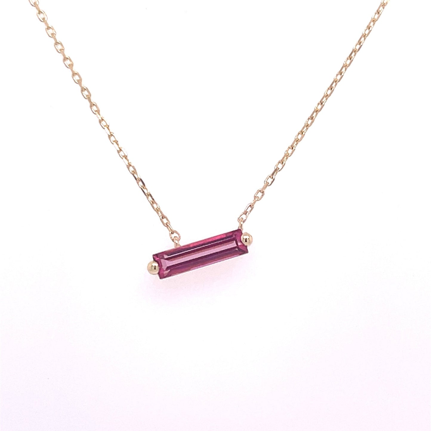 Simple Baguette Necklace - Agave in Bloom