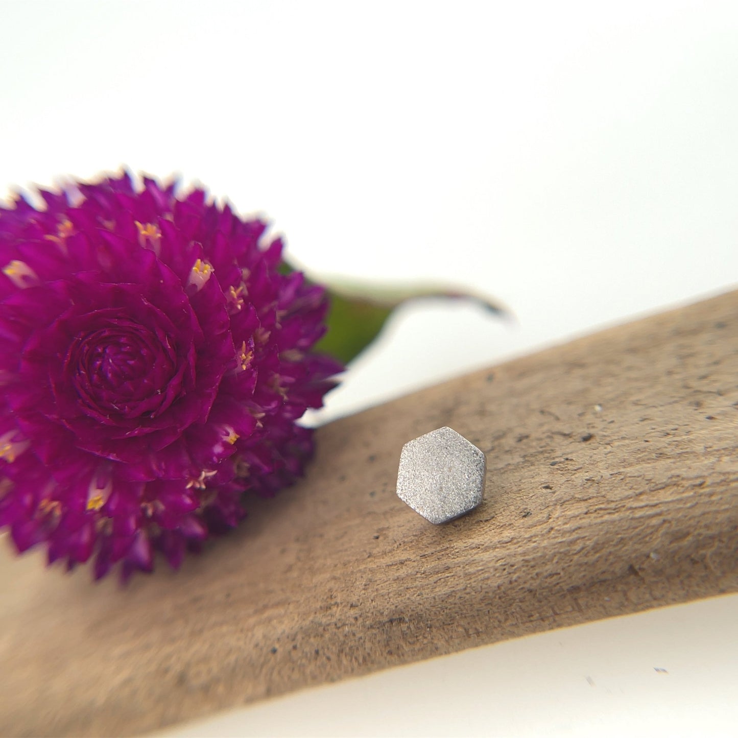 Threaded 4mm Flat Hexagon - Sandblasted Finish - Agave in Bloom