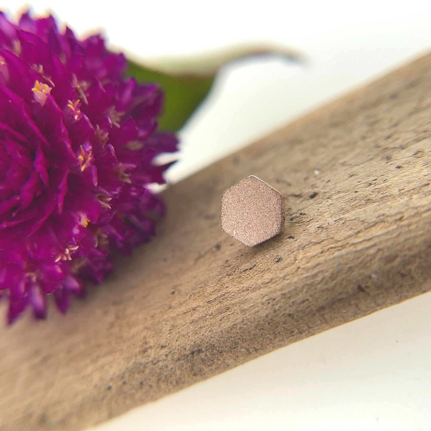 Threaded 4mm Flat Hexagon - Sandblasted Finish - Agave in Bloom