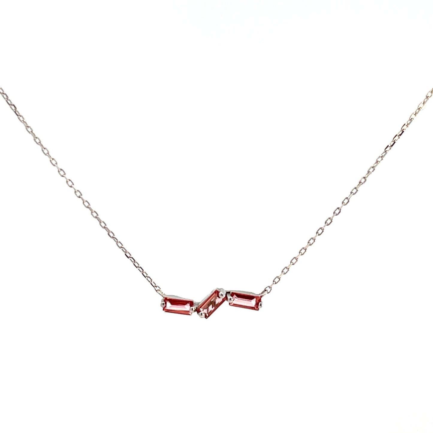 Three Baguette Necklace - Agave in Bloom