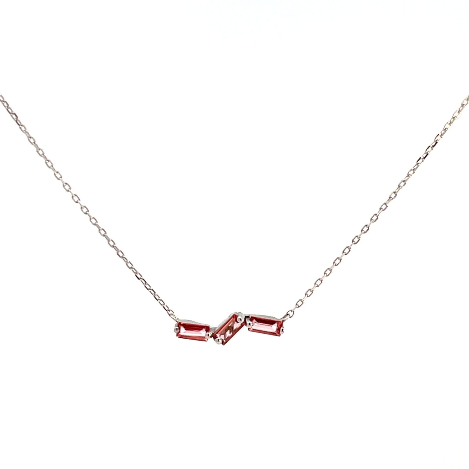 Three Baguette Necklace - Agave in Bloom